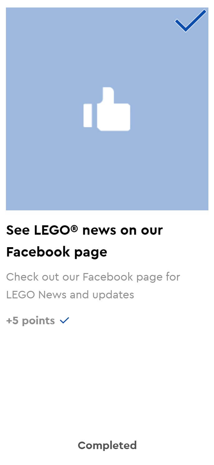 Following LEGO’s official Facebook